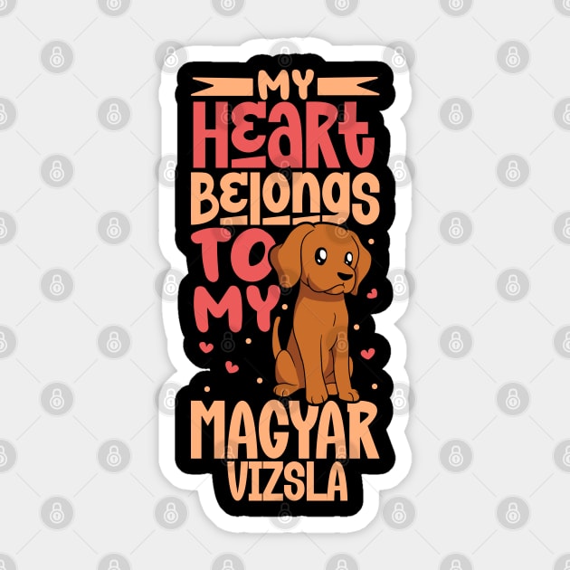 My heart belongs to my Magyar Vizsla Sticker by Modern Medieval Design